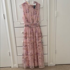 Lulu's Pink Floral Maxi Dress